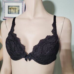 Victoria's Secret Size 36B Vintage 90's Gold Label Black Lace Bra